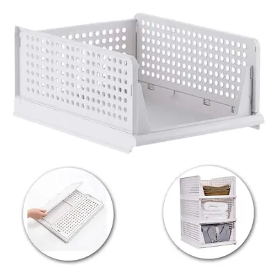 【GG】Stackable Clothes Organizer Foldable Closet Drawer Plastic Wardrobe Storage Box Bins PP PLASTIC Suitable for bathrooms kitchens and living rooms