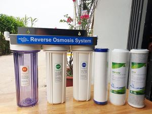Bộ lọc nước thô đầu nguồn 3 cấp lọc MemBrane Solutions (Gồm Vòi + Dây)