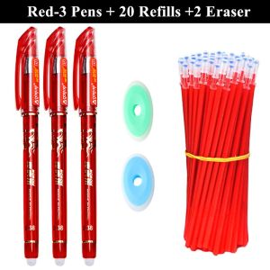 25Pcs/Set Erasable Gel Pen Refills 0.5mm Blue Black Red Ink for Student School Office Writing Stationery