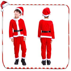Childrens Christmas Clothes Set Gold Velvet Boys and Girls Santa Claus Dress up Baby Performance Christmas Performance Costumes