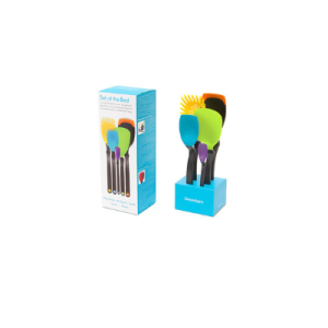 Dreamfarm Set of the Best Non-Scratch Kitchen Tools and Utensils | Chopula Supoons & Spadles Multi-Color (5pc) - Essential Collection for Problem-Solving and Innovative Cooking