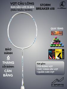 Vợt cầu lông ProKennex StormBreaker 618 đã đan dây 10.5kg công thủ toàn diện Bảo hành 6 tháng