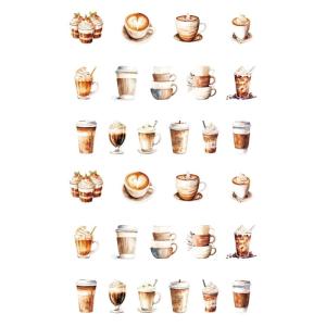 30 Tờ Cà Phê Cô Gái Nhân Vật Nhãn Dán miếng dán laptop Dính Decal Cà Phê Nhà Loạt Nhãn Dán Decal