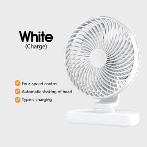 [SG Local Seller] Auto Oscillation Desk Fan 4 Speed Portable USB Fan Rechargeable Mini Fan Table Small Fan Oscillating