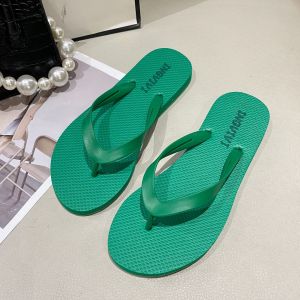 Free Shipping New WomenS Flat Sandals With Embossed Design Suitable For Outdoor Wear Solid Color Toe-Post Style Casual And Fashionable Non-Slip And Can Be Worn In Water Or On The Beach