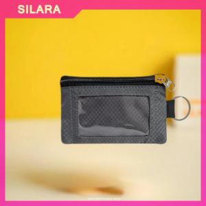 SILARA Badge Holder With ID Window Small Wallet Waterproof Anti-Theft Travel Keychain Wallet Men Women Zip Card Lanyard Wallet
