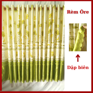 Rèm Cửa Giá Rẽ May Khoen Đục Lỗ Ore Vải Phi Bóng Màu Xanh Ngọc (shop bán giá rẽ để lấy lượt mua ạ)