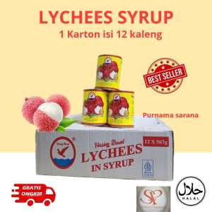 Leci Kaleng / Leci Herring / Lychee In Syrup Kemasan Kaleng 567 gram 1 Dus / Karton isi 12 pcs