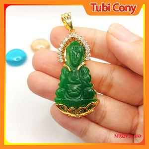 [ Cực Đẹp ] Mặt Dây Chuyền Quan Âm Xanh Thạch M932- 301 - UA Tubi Cony - Chạm Khắc Tinh Xảo