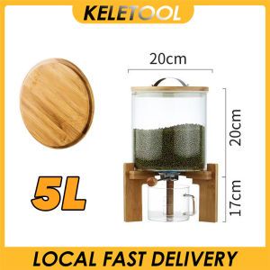Glass Rice Dispenser Airtight Lid Glass grain containers rice jar glass container Rice Storage Container 8L Capacity