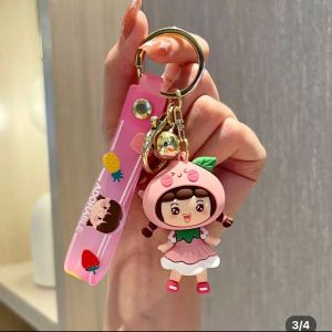 Gantungan Kunci Key Chain Unik Lotso Bear Kelinci Bunny Lucu Summer Girl Figure 3D