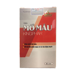 2 hộp Viên uống giảm  mỡ máu kingphar - Giúp hạ mỡ máu điều hòa cholesterol và triglycerid máu  giảm xơ vữa động mạch gan nhiễm mỡ