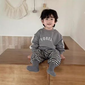 Baby clothes spring new arrivals childrens spring clothing 2026 Spring Korean-style childrens clothing boys letter-print sweatshirt and sweatpants set