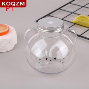 [COD] KOQZM KITCHEN Kawaii Cat Water Bottles For Milk Tea Coffee Juice Portable Drinking Cup Home Transparent Juicing Beverage Drink Bottle BPA Free