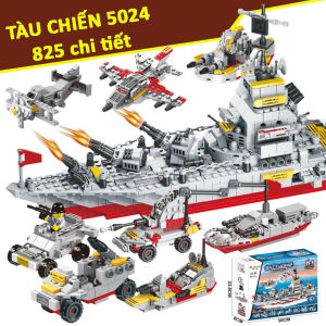 Tổng hợp đồ chơi xếp hình nhiều kiểu cho bé trai Mô hình lắp ráp hải tặc cướp biển trực thăng xe tank người máy