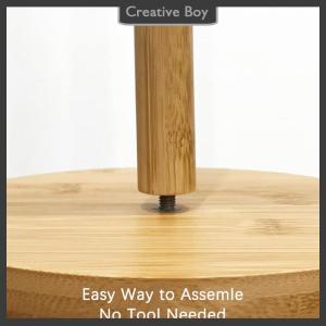 [Creative] Kitchen Wooden Roll Paper Towel Holder Bathroom Tissue Vertical Stand Disposable Paper Pot Kitchen Toilet Storage Accessories