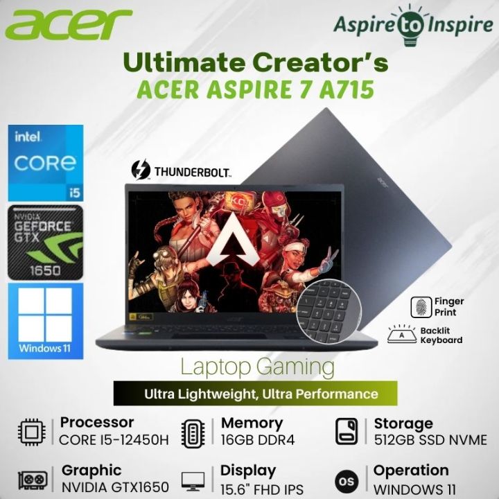 Laptop Desain, Gaming dan Editing Acer Aspire 7 A715-76G- Core i5 ...