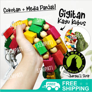 SEMPATI Kayu Gigitan Burung Parrot Mainan Burung Nuri Kakatua Lovebird Falk Betet Paruh Bengkok Molucan African Grey Parot Sun Conure Sunconure Mainan Sugar Glider TOYPRT
