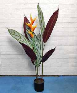 Tanaman Hias Daun Plastik Pot Import Artificial Heliconia Plant Ornamen Dekorasi Rumah COD PBP188