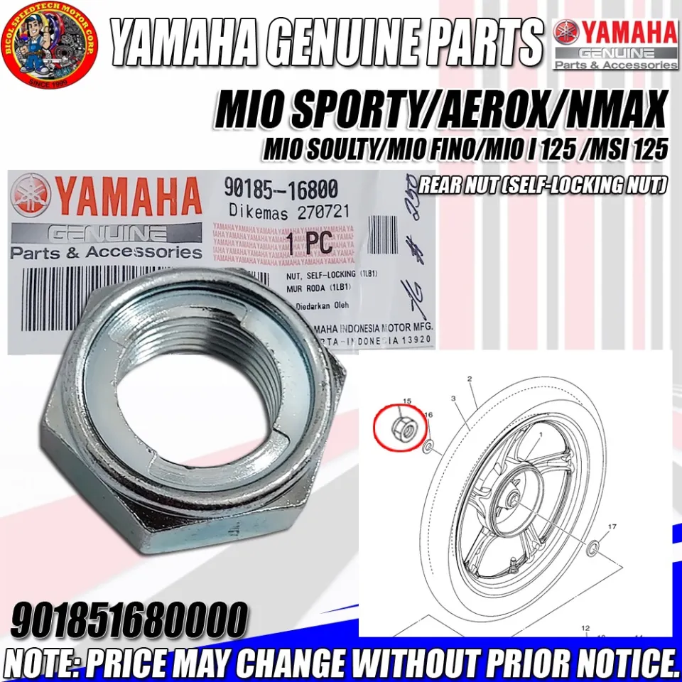 MIO I 125/NMAXV2/AEROX/MIO (SELF-LOCKING NUT) REAR AXLE NUT