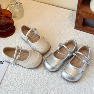 24-34 Kids Girls Soft-Soled Baby White Shoes Summer Pearl Chain Princess Shoes Children Flat All-Match 2-12 Years