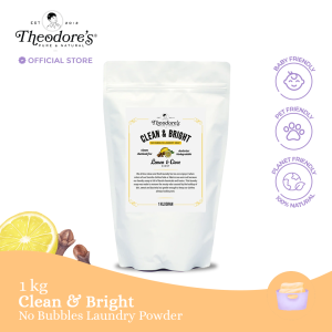Theodores Clean and Bright Laundry Powder Resealable Pouch (Lemon & Clove) 1kg Expiry date: September 2 2026