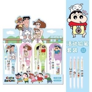 Sanrio Pencil Set Anime Melody Kuromi Cinnamoroll Pochacco School Supplies Student 0.5mm Mechanical Pencil Kawaii Office Stationery Supplies Childrens Gift