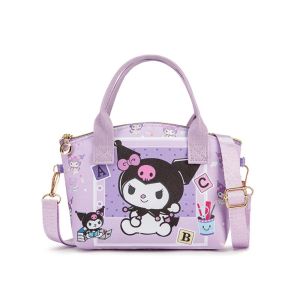 FEELDG PU Túi đeo chéo nhỏ Sức chứa lớn Phim hoạt hình kuromi Túi xách du lịch Dễ thương Dây  Ví tiền xu trẻ em