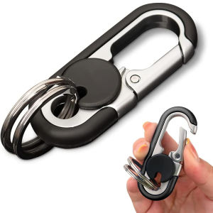 Double Ring Keychain Business Key Holder Mens Fashion Key Chain Gift Metal Key Buckle Car Styling Auto Car Accessories