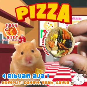 Hamtoro | Pizza Snack Hamster Kucing | Cemilan Sehat Hewan | Makanan Hamster Komplit | Snack Hewan