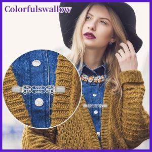 Colorfulswallow 3 pcs Áo Len clip eo cinch Clip cổ điển ăn mặc Clip trở lại cinch khăn choàng Cardigan cổ áo clip để thắt chặt ăn eo thắt chặt