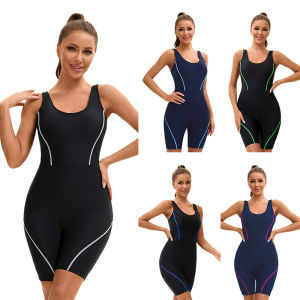 2025 Striped Print Sport One Piece Swimsuit For Women Swimwear Female Backless Solid Bathing Suits S-2XL