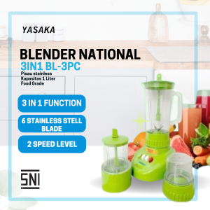 Blender National Yasaka 3in1 dan 2in1 I Pisau Stainless steel / Wadah Plastik Food Grade