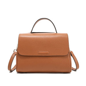 Womens genuine leather flip handbag a compact business bag for daily travel can be used as a shoulder bag or crossbody bag a large-capacity womens bag.