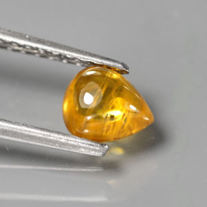 1.45 ct พลอยแท้ บุษราคัม เผาBe หยดน้ำหลังเบี้ย สีเหลือง บางกะจะ