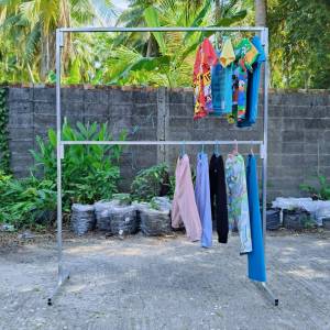 ราวเเขวนผ้า ราวตากผ้า ราวเเขวนผ้าเหล็ก ราว 2ชั้น โครงเหล็กเเข็งเเรง เเขวนได้เยอะ ไม่หักไม่งอไม่แอ่น พร้อมส่ง เหล็กกันสนิม MT094