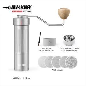 Cối Xay Cà Phê Thủ Công Blade R3 MHW-3BOMBER - 5 Lưới Lọc 300-850µm Điều Chỉnh 180 Bậc SUS420