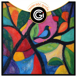 Tranh sáp dầu tranh trừu tượng hiện đại. Tranh treo tường dán tường canvas trang trí. CGI-1905