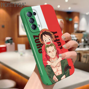 Hontinga All-inclusive Film Casing For OPPO Reno 5 Reno5 Pro 5G 4G R15 R17 Reno Case Korean film Phone Case Cartoon Anime Luffy Back Casing lens Protector Design Hard Cases Shockproof Shell Full Cover Casing For Girls