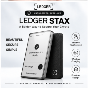 Ledger Stax Graphite Hardware Wallet | Authorized Ledger Reseller | Philippines Local Ready Stock | 2-Year Local Warranty | Bluetooth NFC USB-C | Wireless Charging