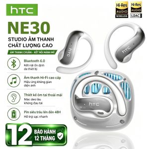 Tai nghe dịch thuật AI HTC NE30 Hỗ trợ 135 ngôn ngữ Dịch thuật thời gian thực Kết nối Bluetooth 6.0 độ trễ thấp Trải nghiệm âm thanh Hi-Fi