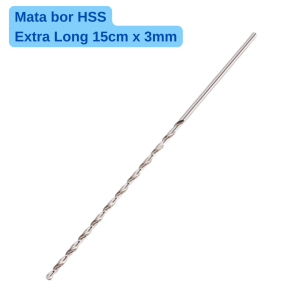 Mata bor HSS kayu besi 3mm panjang 15cm