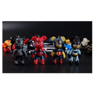 New Cartoon Cute Bear Leather Key Chain Gadgets Creative Custom Couple Ins Key Ring Bag Pendant Keychains Car