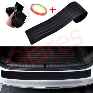 【เคลียร์สต๊อก】แผ่นยางกันรอยท้ายรถยนต์ แถบยางกันชนขอบฝากระโปรงท้าย กันรอยขีดข่วนท้ายรถ Car Bumper Protector Plate Rubber Cover Guard Trim Pad 90/104cm