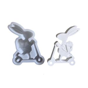 Easter Decoration Mold Silicone Ornament Making Mould Rabbit Figurine Gypsum Adorment Mould Crafting Tool