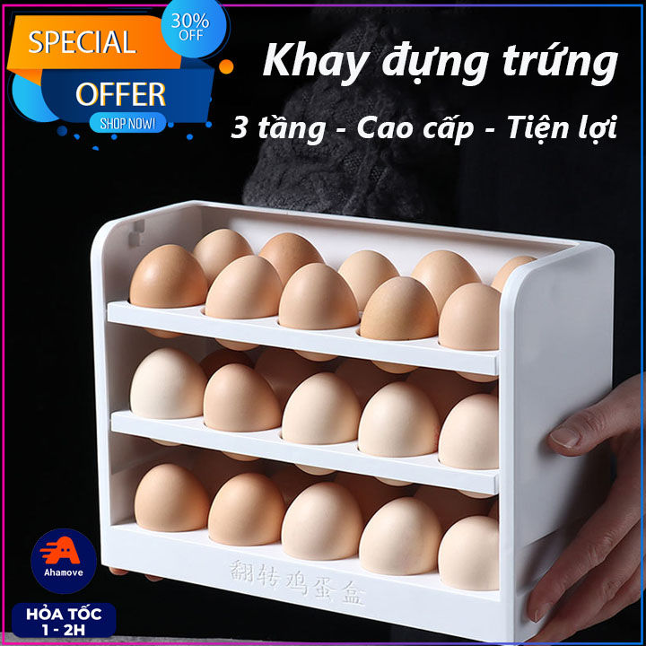 Hộp để trứng 3 tầng, 2 tầng 30 ô tiện dụng Khay Đựng Trứng gà NHẬT ...