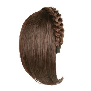 MILDPETAL Natural Wig Hairband Middle Part 3D Hair Bangs Extensions Fashion Invisible Hairpieces for Women