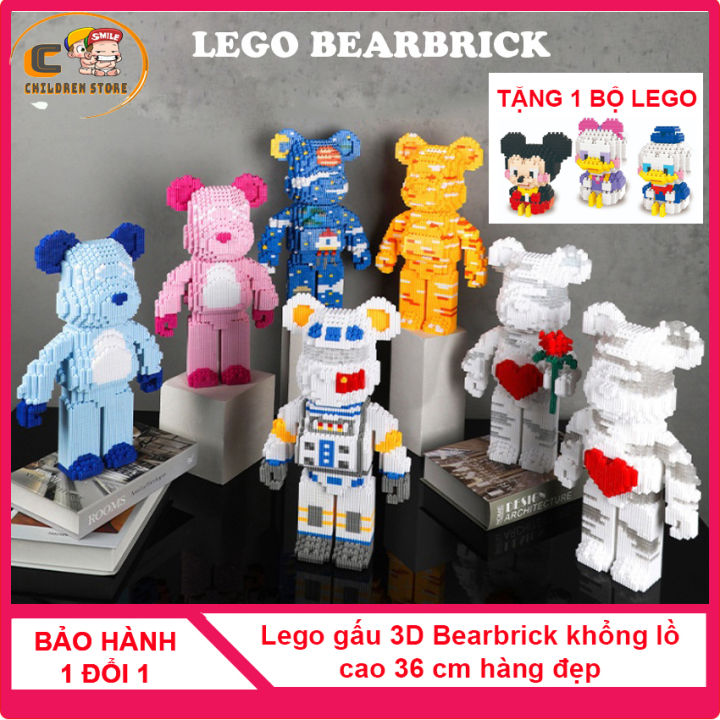 [TẶNG BÚA] Bộ lego lắp ráp 3D gấu bearbrick cao 30- 36 cm, khổng lồ ...