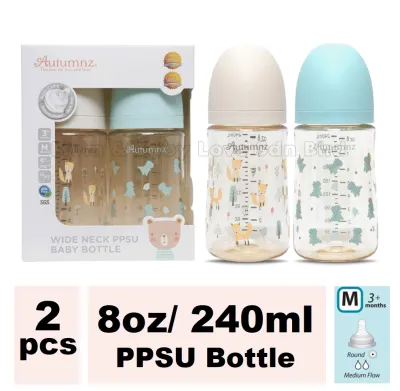 Autumnz PPSU Wide Neck Feeding Bottle (4oz/ 5oz/ 8oz/ 11oz)- Single/ Twin Pack