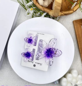 FYACC238 Set Jepit Rambut Bunga Kamboja 3in1 Aksesoris Akrilik Gaya Korea